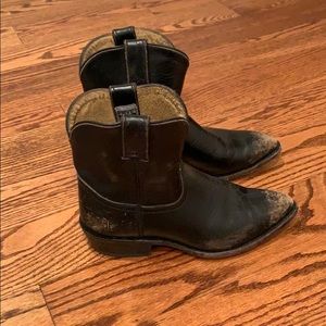 Frye Distressed Ankle Cowboy Boots
